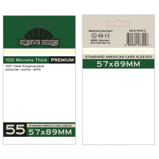 Sleeve Kings: Premium Standard American Card Sleeves 57mm x 89mm, 55ct
