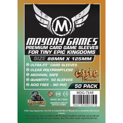 Mayday: Premium Soft Sleeves - "Tiny Epic Kingdoms" Card Sleeves 88x125mm, Clear 50ct.-LVLUP GAMES