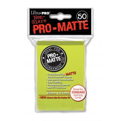 Ultra Pro: Pro-Matte Standard Card 66mm x 91mm Sleeves, 50ct Bright Yellow-LVLUP GAMES