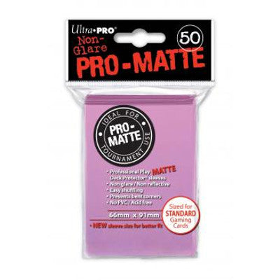 Ultra Pro: Pro-Matte Standard Card 66mm x 91mm Sleeves, 50ct Pink-LVLUP GAMES
