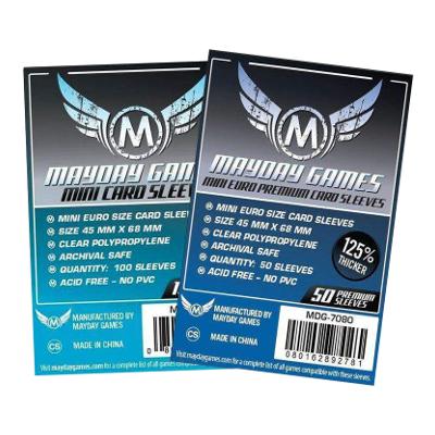 Mayday: Premium Soft Sleeves - Mini Euro 45x68mm, Clear 50ct.-LVLUP GAMES