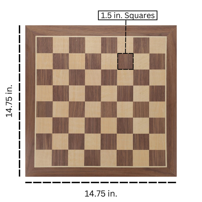 WE Games: 14.75" Classic Walnut Chess Board