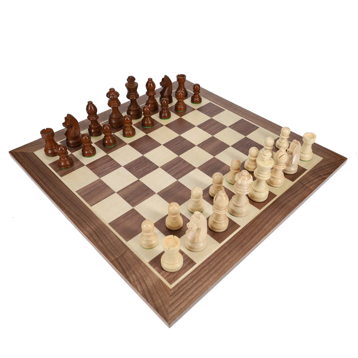 WE Games: French Staunton Chess Set - 14.75" Walnut Wood Board