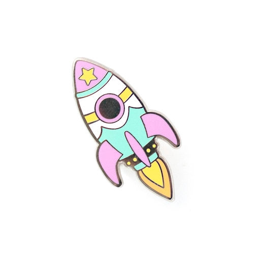 Luxcups Creative: Pastel Retro Rocket Pin