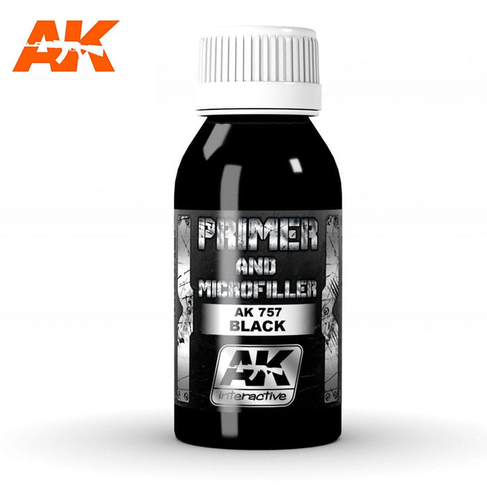 AK Interactive Paint: Black Primer and Microfiller (100 ml)