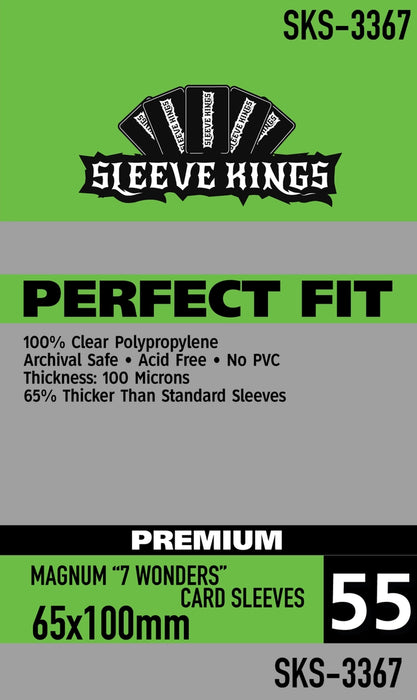 Sleeve Kings Premium: Perfect Fit - Magnum "7 Wonders" 65mm x 100mm, 55ct