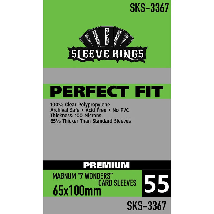 Sleeve Kings Premium: Perfect Fit - Magnum "7 Wonders" 65mm x 100mm, 55ct
