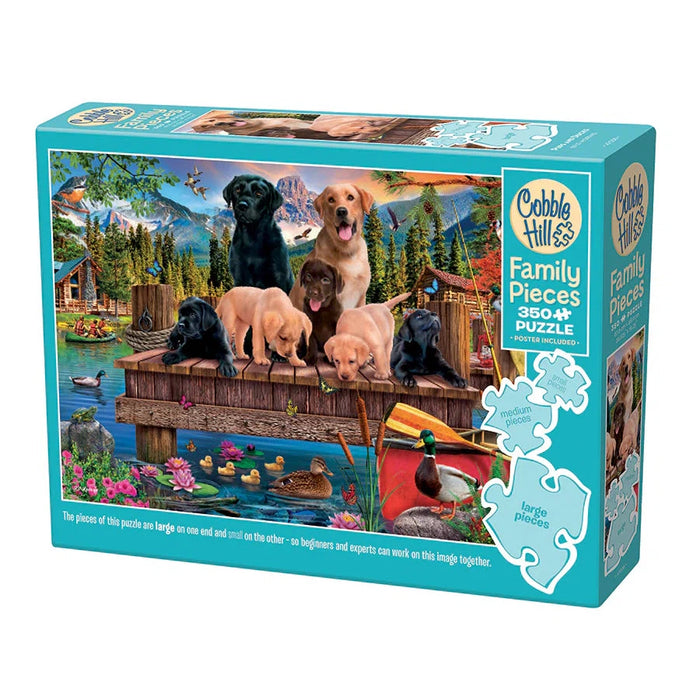 Family Pieces 350 Puzzle: Pups and Ducks (Large Pieces)
