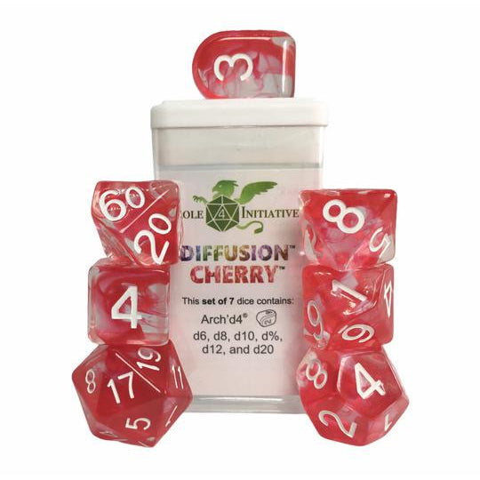 Classes & Creatures Set of 7 Dice with Arch'D4: Diffusion - Cherry