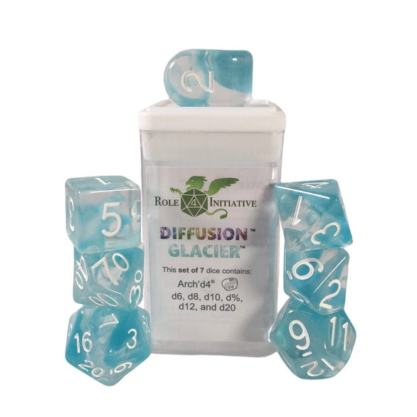 Classes & Creatures Set of 7 Dice with Arch'D4: Diffusion - Glacier