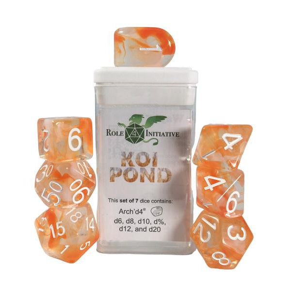 Classes & Creatures Set of 7 Dice with Arch'D4: Diffusion - Diffusion Koi Pond