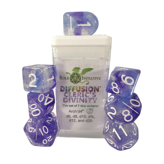 Classes & Creatures Set of 7 Dice with Arch'D4: Diffusion - Cleric's Divinity