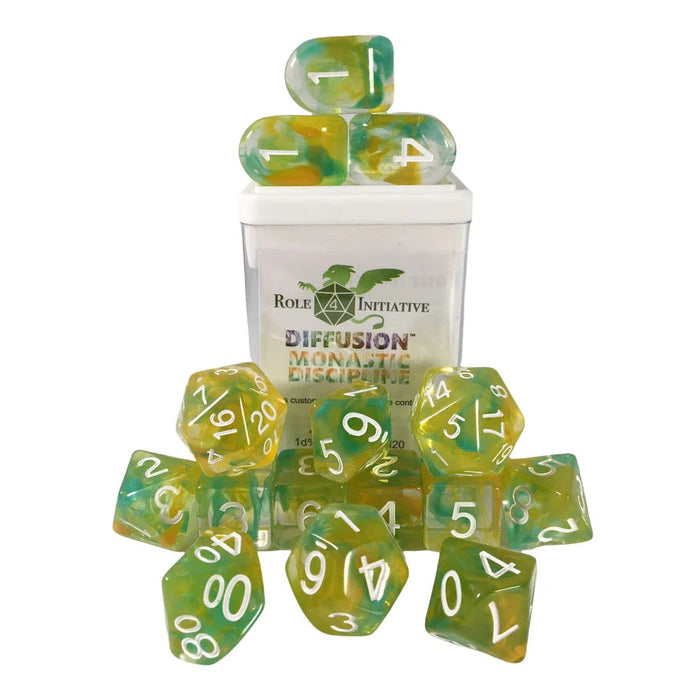 Classes & Creatures Set of 15 Dice with Arch'D4: Diffusion - Monastic Discipline