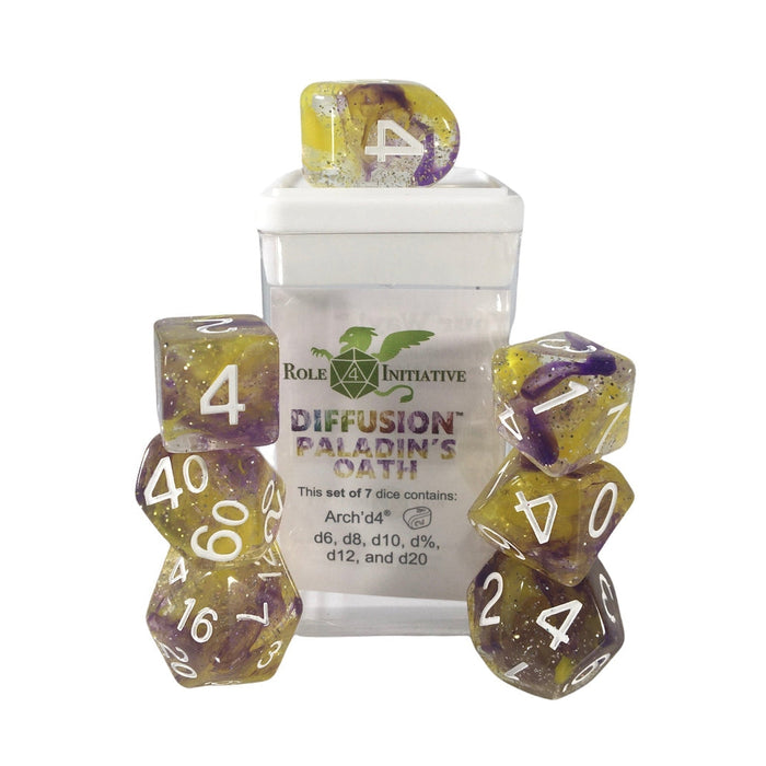 Classes & Creatures Set of 7 Dice with Arch'D4: Diffusion - Paladin's Oath