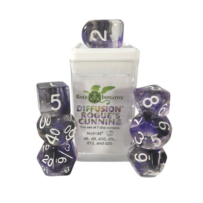 Classes & Creatures Set of 7 Dice with Arch'D4: Diffusion - Rogue's Cunning
