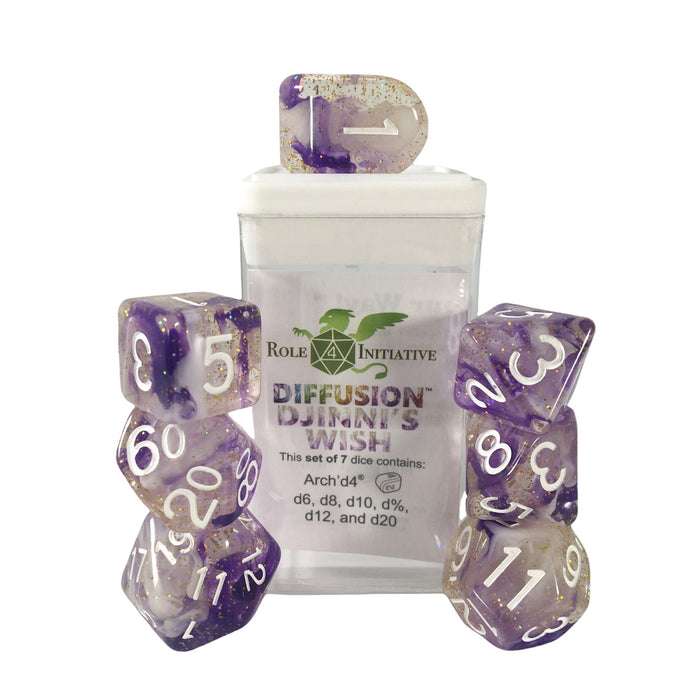 Classes & Creatures Set of 7 Dice with Arch'D4: Diffusion - Djinni's Wish