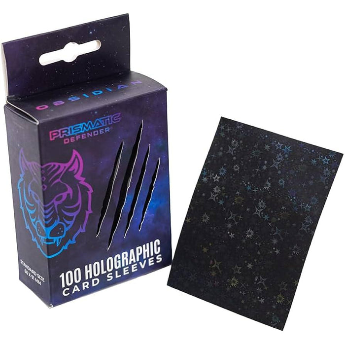 Prismatic Defender: Starfield Holographic Card Sleeves - Obsidian