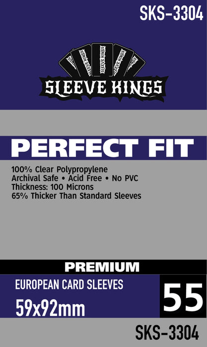 Sleeve Kings Premium: Perfect Fit - European 59mm x 92mm, 55ct