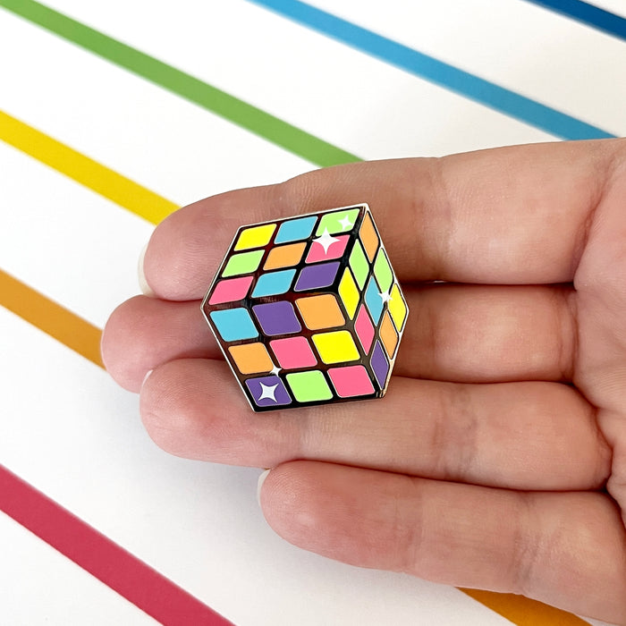 Geek Studio: Rainbow Pride Rubics Cube Enamel Pin