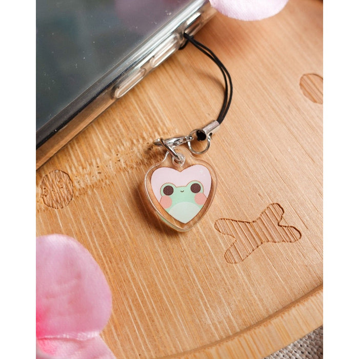 stickers by suzie: Phone Charms - Frog Heart