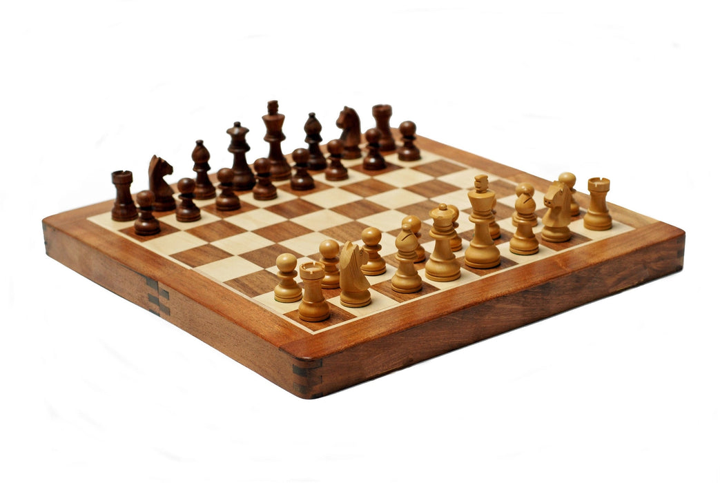 WE Games: 12" Travel Magnetic Wood Folding Chess Set
