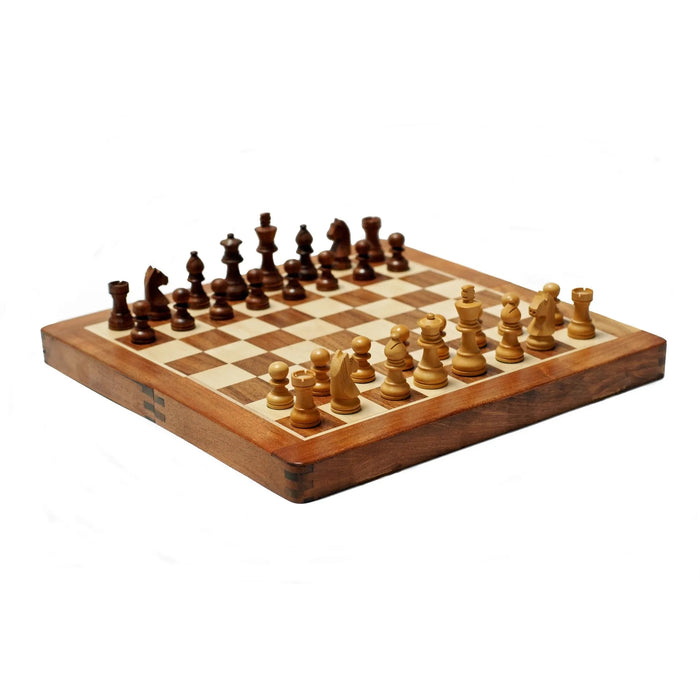 WE Games: 12" Travel Magnetic Wood Folding Chess Set