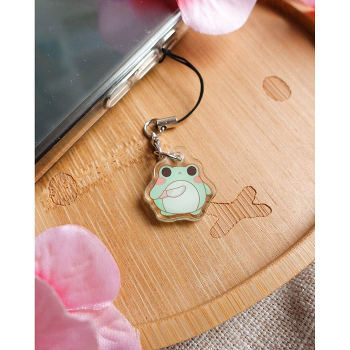 stickers by suzie: Phone Charms - Frog with Knife