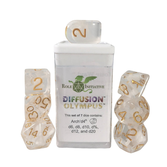 Classes & Creatures Set of 7 Dice with Arch'D4: Diffusion - Diffusion Olympus