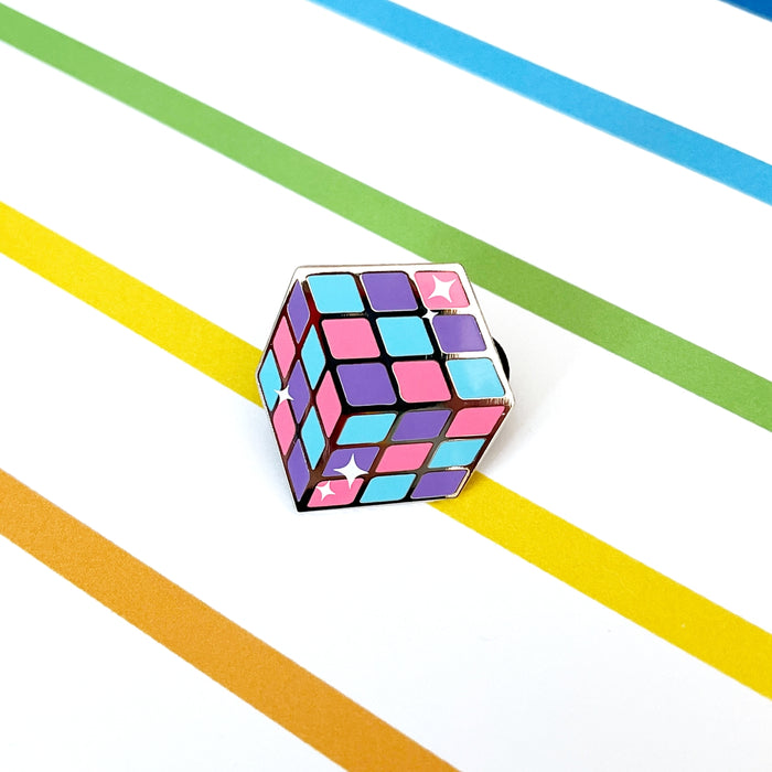 Geek Studio: Bisexual Pride Rubics Cube Enamel Pin