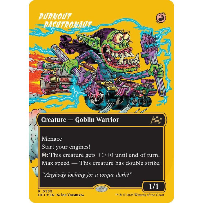 MTG R 0539 Burnout Bashtronaut (Borderless) (First-Place Foil) - Aetherdrift (DFT)