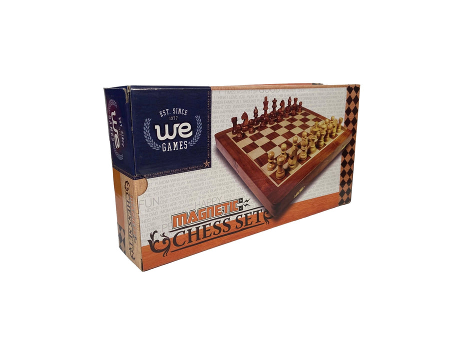 WE Games: 12" Travel Magnetic Wood Folding Chess Set
