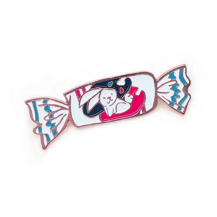 Le Petit Elefant: White Rabbit Candy Enamel Pin