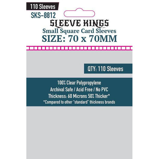 Sleeve Kings: Standard - Small Square 70mm x 70mm, 110ct Clear
