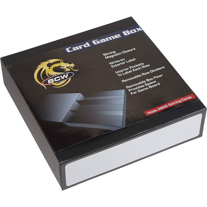 BCW 3 Row-Black with White Game Card Box