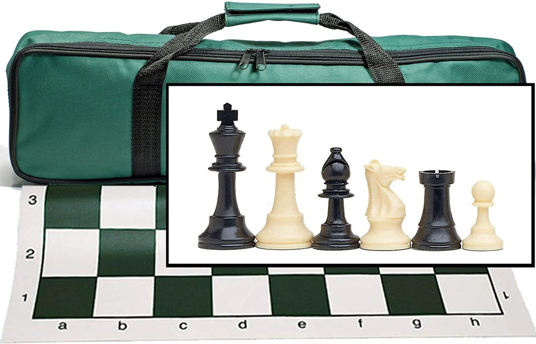 WE Games: Tournament Chess Set (3.75" King) - Green Carry Bag