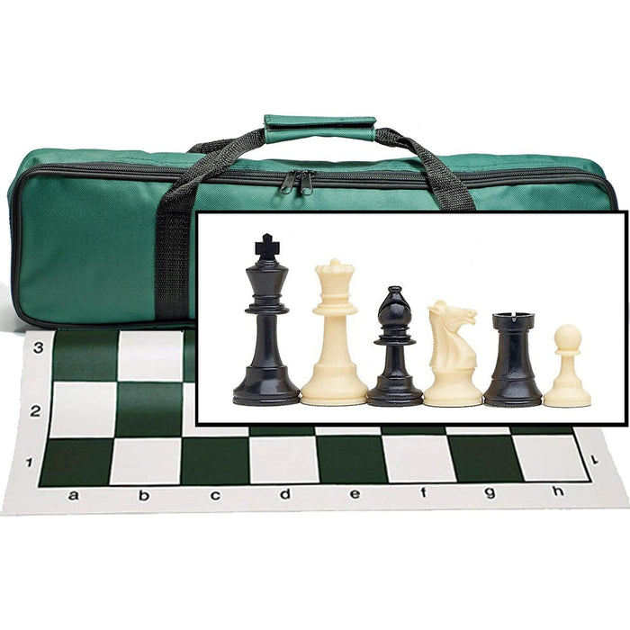 WE Games: Tournament Chess Set (3.75" King) - Green Carry Bag