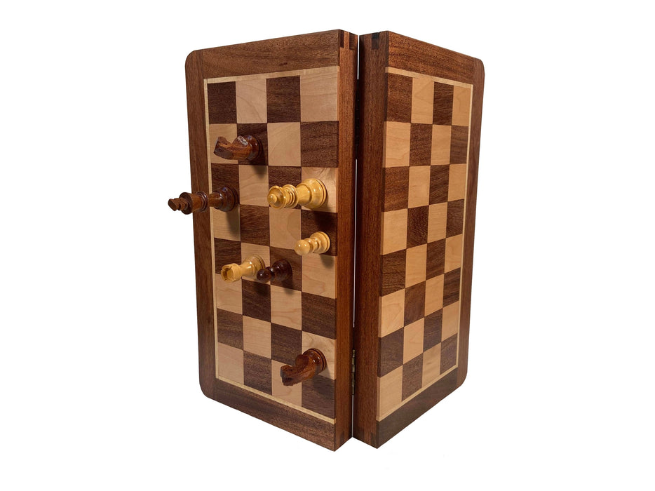 WE Games: 12" Travel Magnetic Wood Folding Chess Set