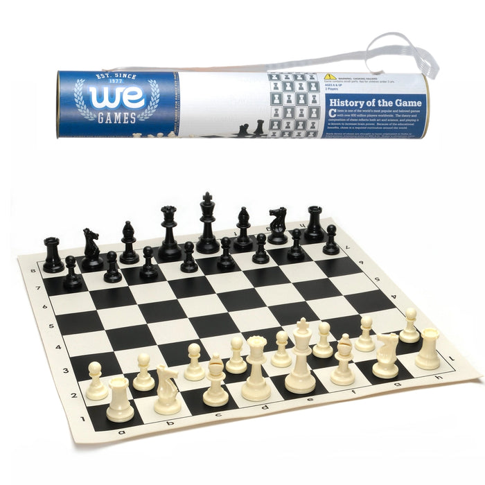 WE Games: 17" Roll-Up Travel Chess Set