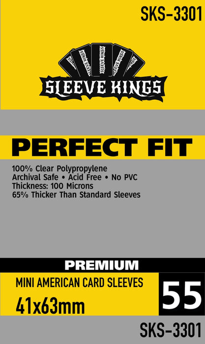 Sleeve Kings Premium: Perfect Fit - Mini American 41mmx 63mm, 55ct