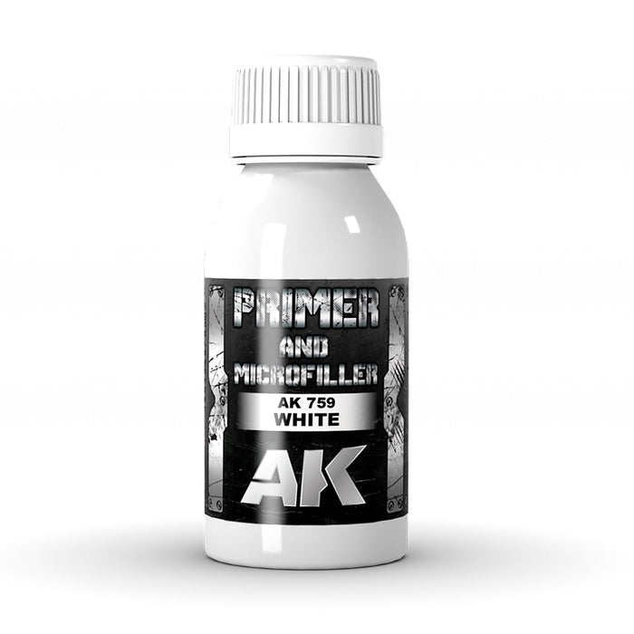 AK Interactive: White Primer and Microfiller (100 ml)