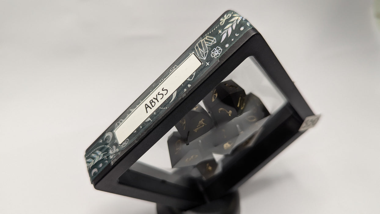 Dicetownn: Hand-crafted Sharp-Edge Resin Dice (Set of 7) - Abyss
