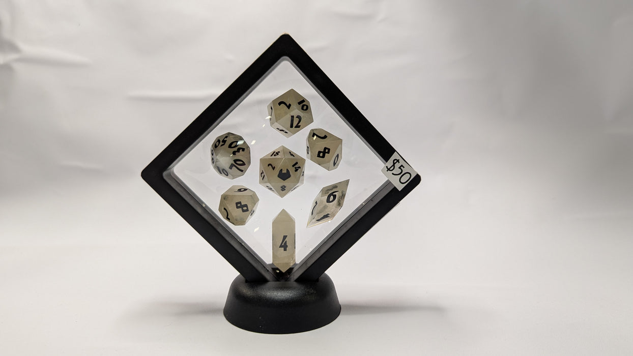 Dicetownn: Hand-crafted Sharp-Edge Resin Dice (Set of 7) - Apparition