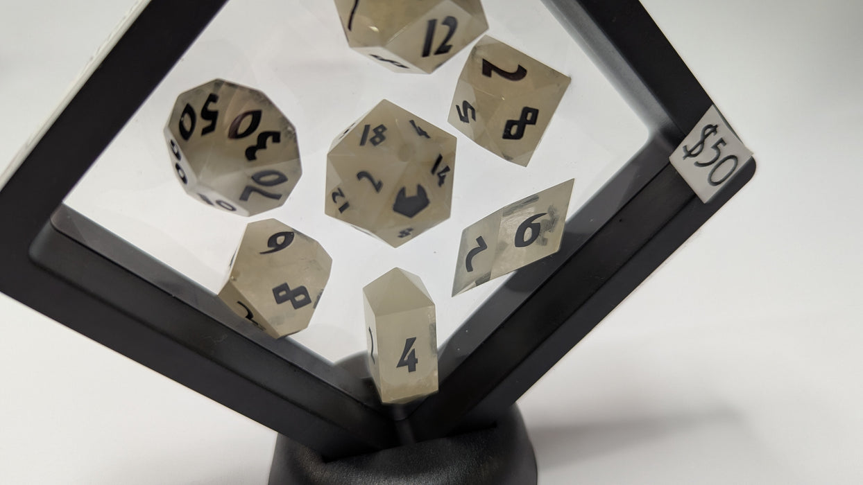 Dicetownn: Hand-crafted Sharp-Edge Resin Dice (Set of 7) - Apparition