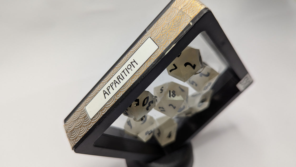 Dicetownn: Hand-crafted Sharp-Edge Resin Dice (Set of 7) - Apparition