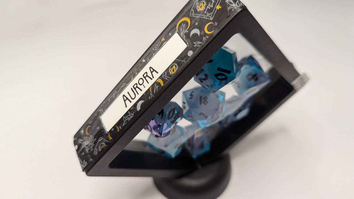 Dicetownn: Hand-crafted Sharp-Edge Resin Dice (Set of 7) - Aurora