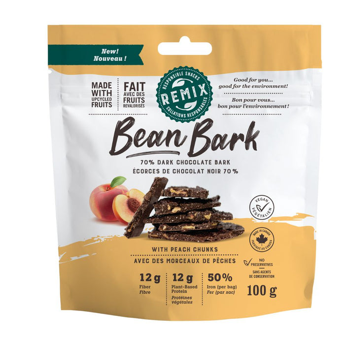 Bean Bark: Chocolate Snack with Peach Chunks