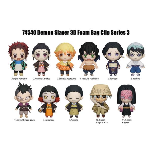 Demon Slayer 3D Foam Bag Clip Blind Pack - Series 3