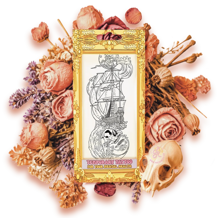 Mindful Ink: Colour-In Temporary Tattoo - Ocean Echoes
