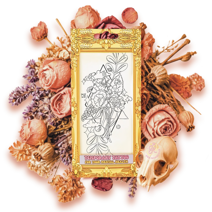 Mindful Ink: Colour-In Temporary Tattoo - Floral Sparkles