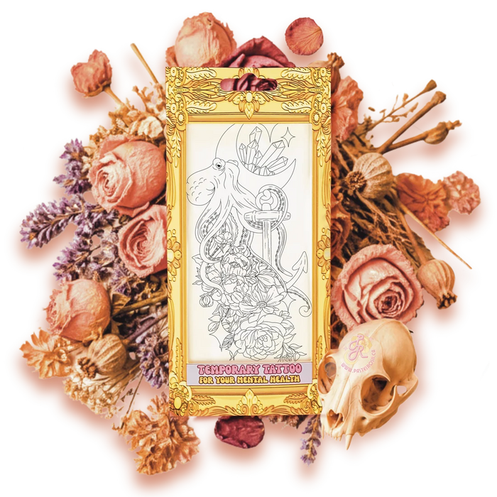 Mindful Ink: Colour-In Temporary Tattoo - Moon Tides